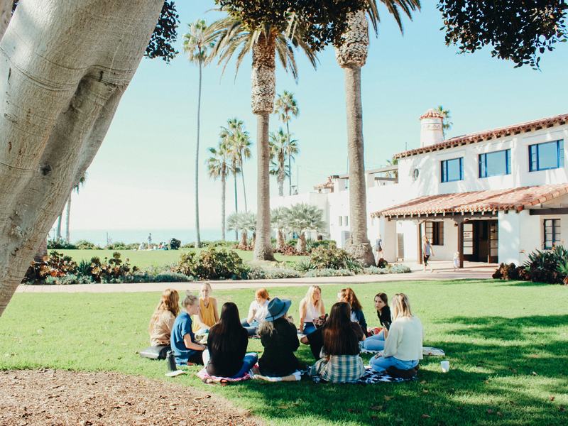 A circle of friends enjoying the day